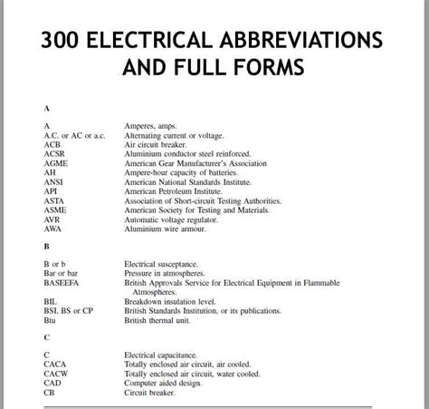 electrical abbreviations and symbols.